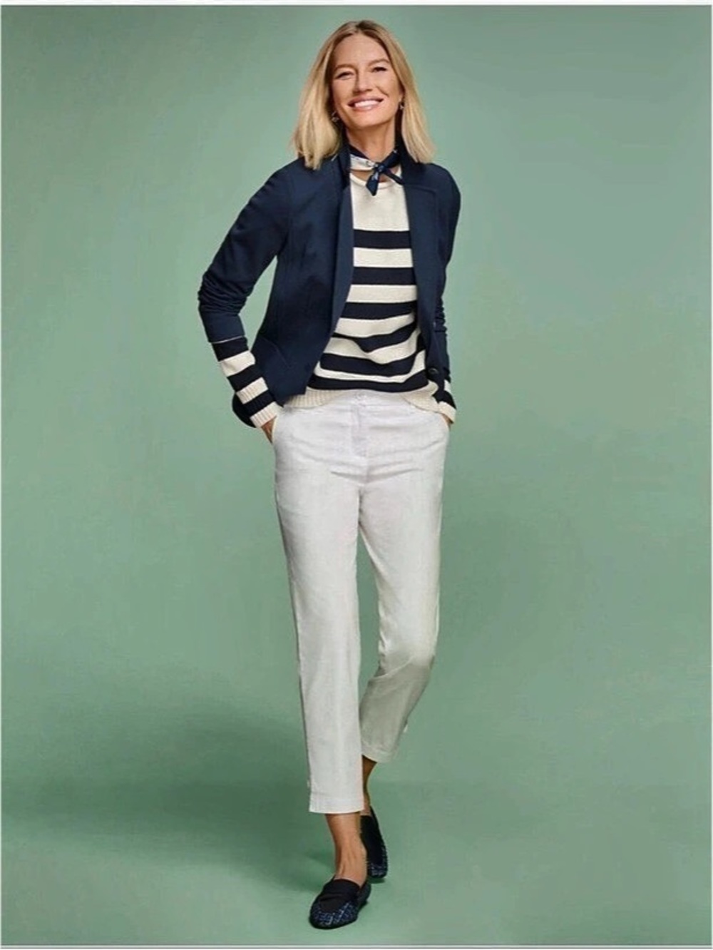 NWT Talbots Perfect Crop Pant~White